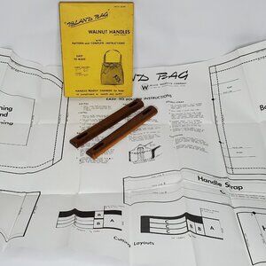 Vintage Wilco Island Bag Walnut Purse Handles Handbag Instruction Pattern Uncut